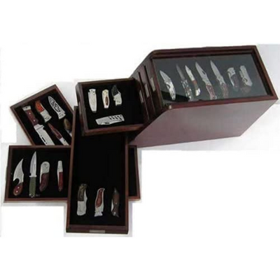 Solid Rosewood Pocket Knife Display Case