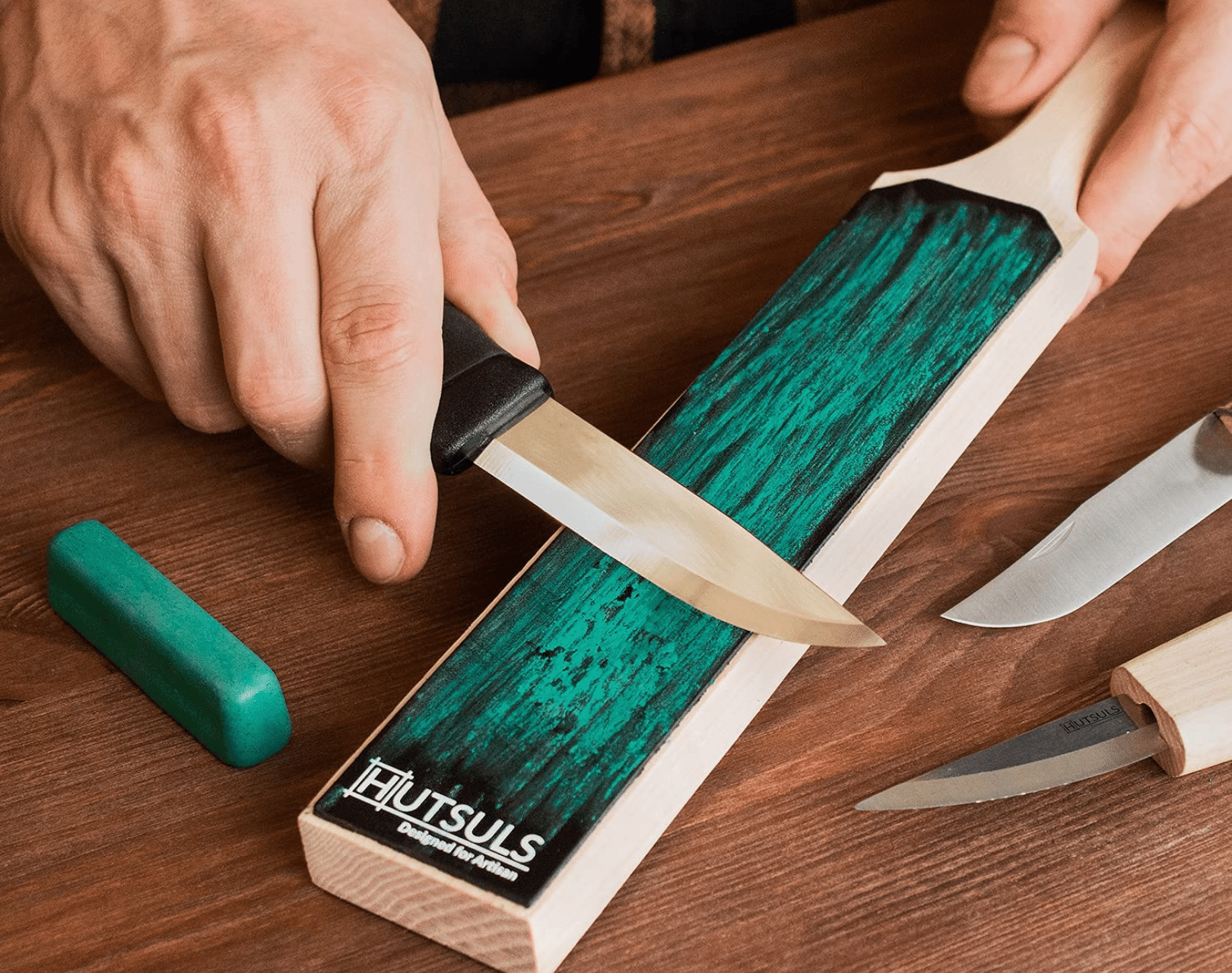 Putting the final touches on a knifes edge with a leather strop