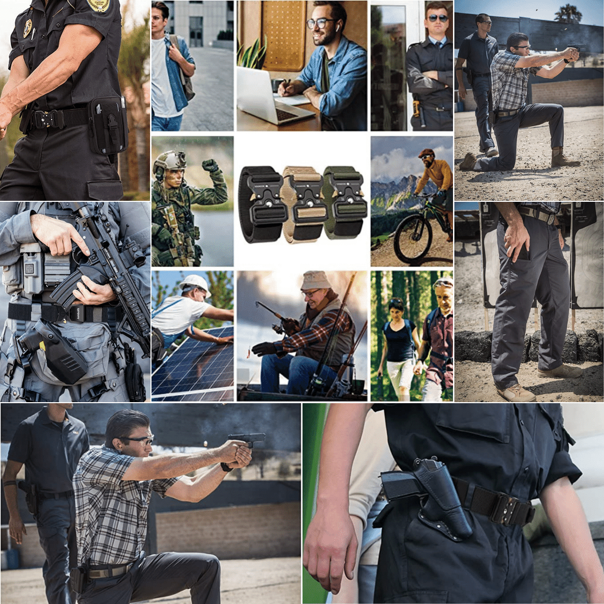 Tactical belts shown in all walks of life