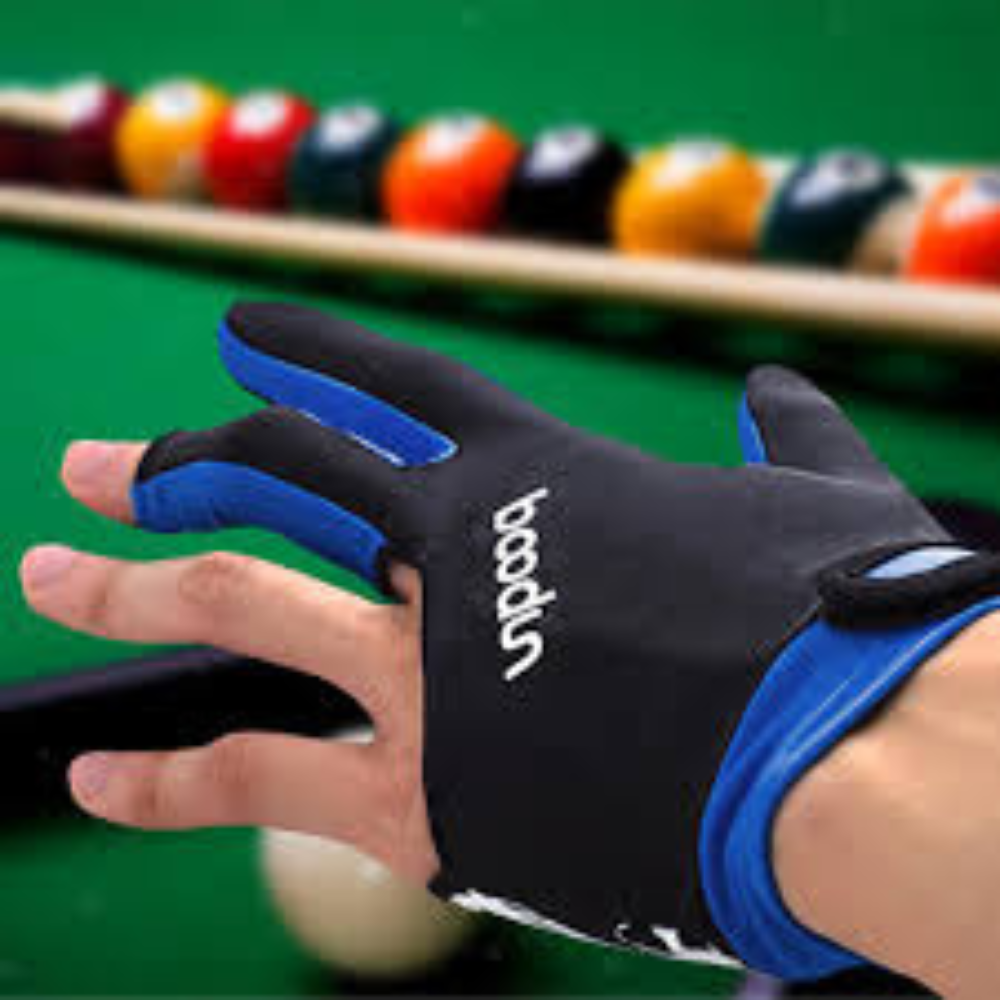 A man wearing billiard gloves.