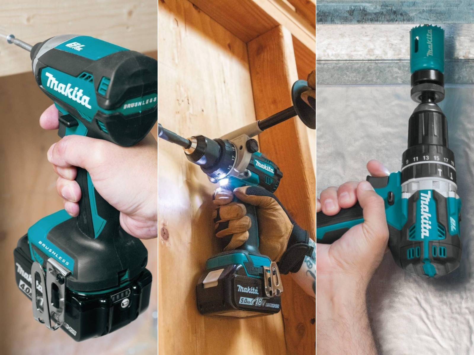 Makita tools have interchangeable batteries for all your Makita tools.