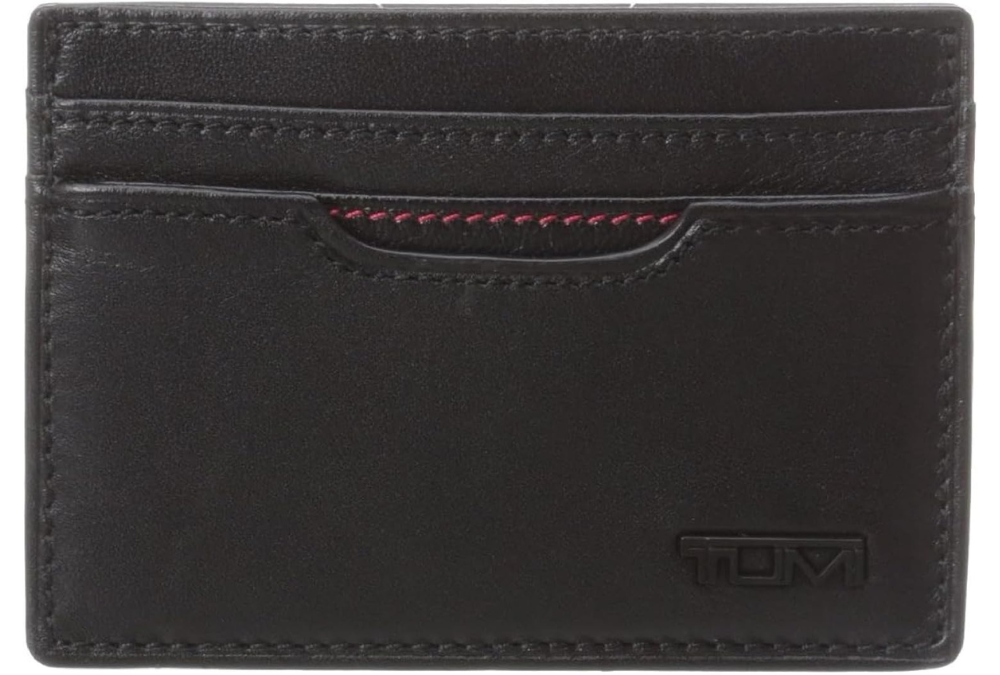 A Tumi card case up close picture 