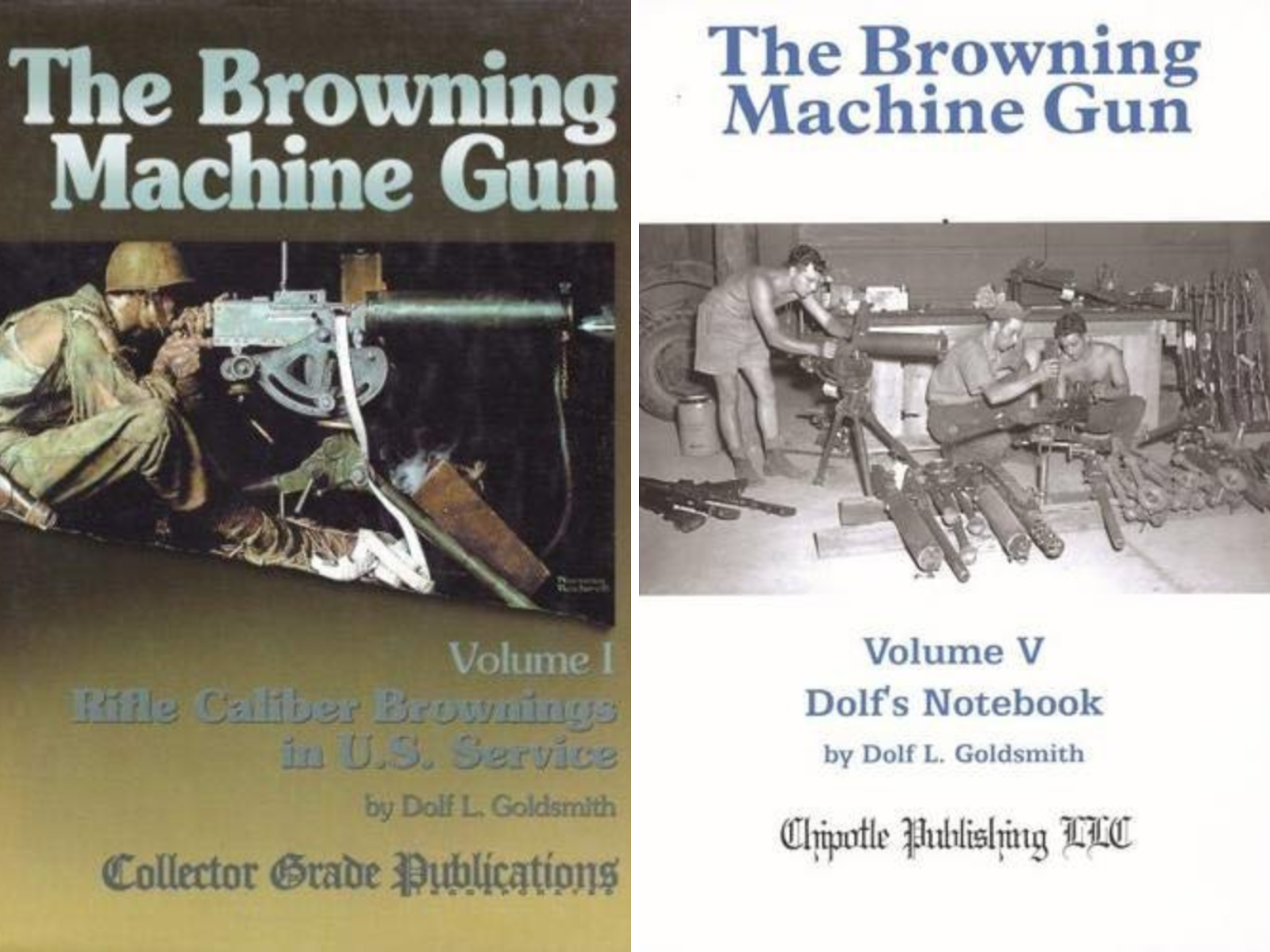 Picture of a Browning machine gun book v1 and v5"'s cover