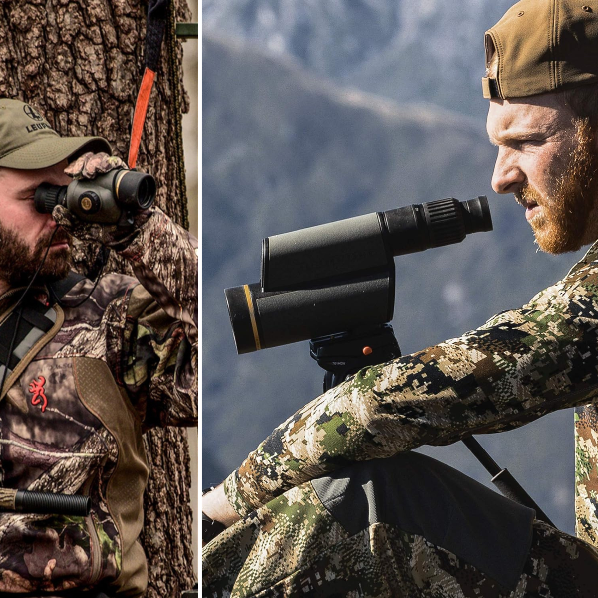 A man with the handheld Gold Ring, and another with the Leupold on a tripod